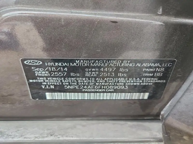 2015 HYUNDAI SONATA SE  