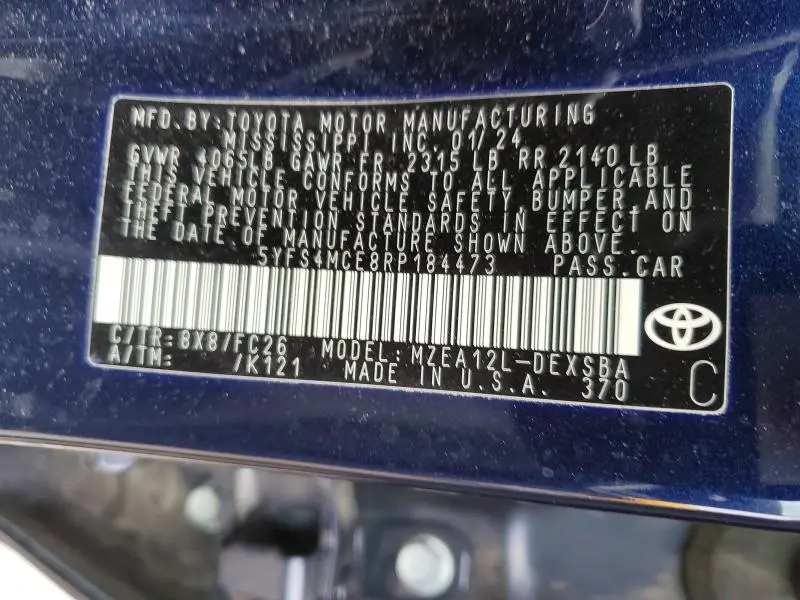 2024 TOYOTA COROLLA SE  