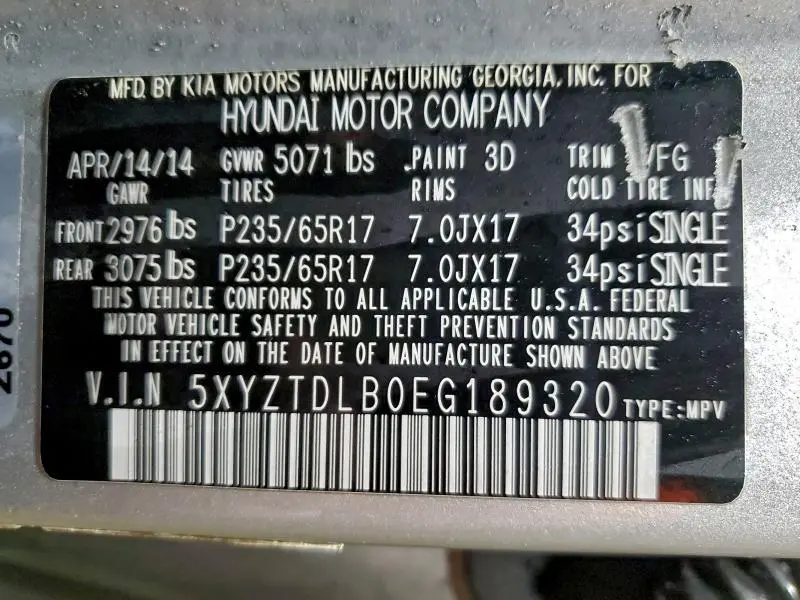 2014 HYUNDAI SANTA FE SPORT   