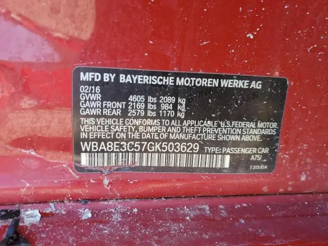 2016 BMW 328 XI SULEV