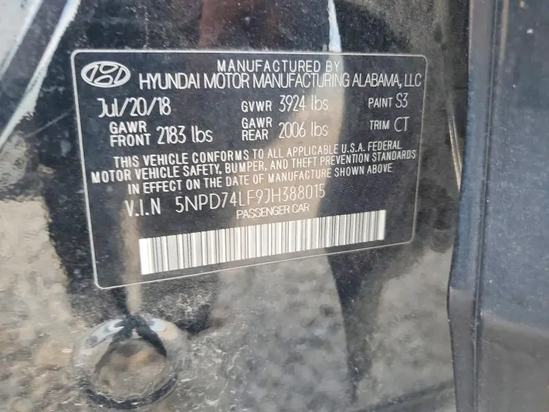 2018 HYUNDAI ELANTRA SE  