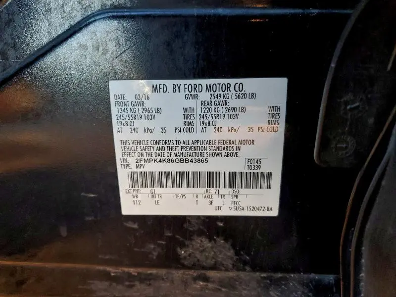 2016 FORD EDGE TITANIUM  