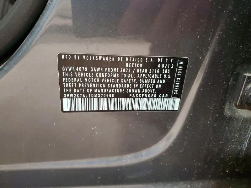 2013 VOLKSWAGEN JETTA BASE  