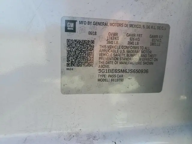 2018 CHEVROLET CRUZE LT