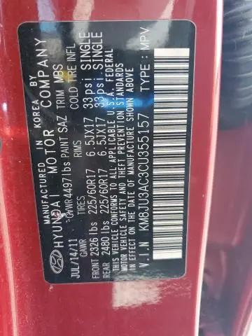 2012 HYUNDAI TUCSON GLS  