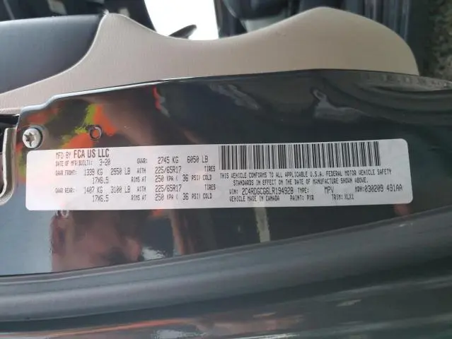 2020 DODGE GRAND CARAVAN SXT  