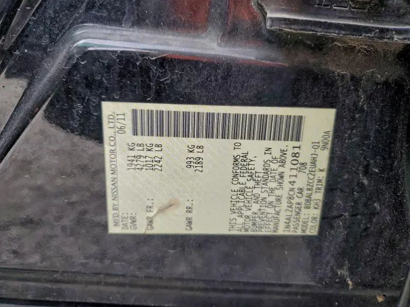 2012 NISSAN ALTIMA BASE  