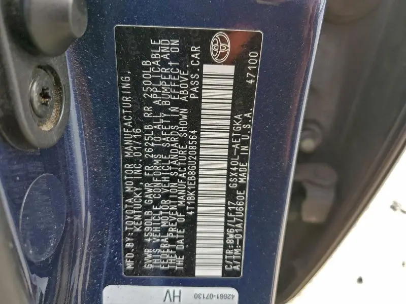 2016 TOYOTA AVALON XLE  