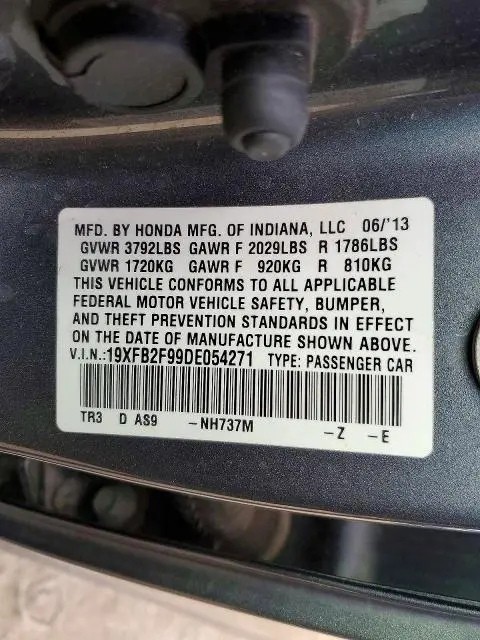 2013 HONDA CIVIC EXL  