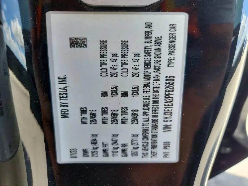 2023 TESLA MODEL 3   