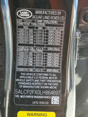 2020 LAND ROVER DISCOVERY SPORT SE  