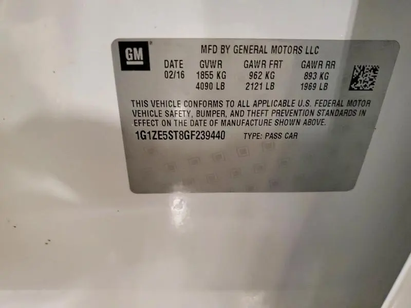 2016 CHEVROLET MALIBU LT  