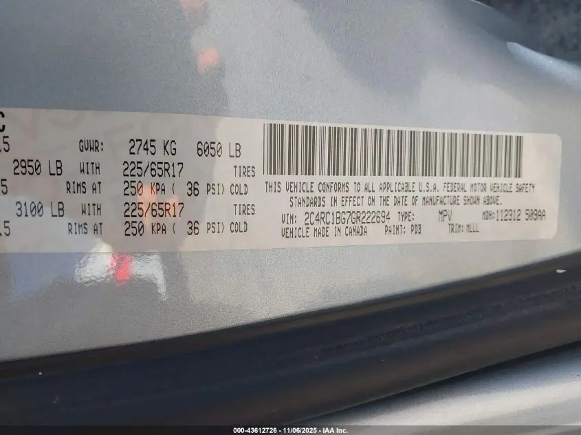 2016 CHRYSLER TOWN & COUNTRY TOURING