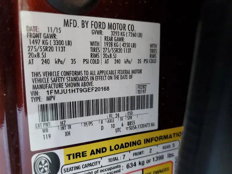 2016 FORD EXPEDITION XLT  