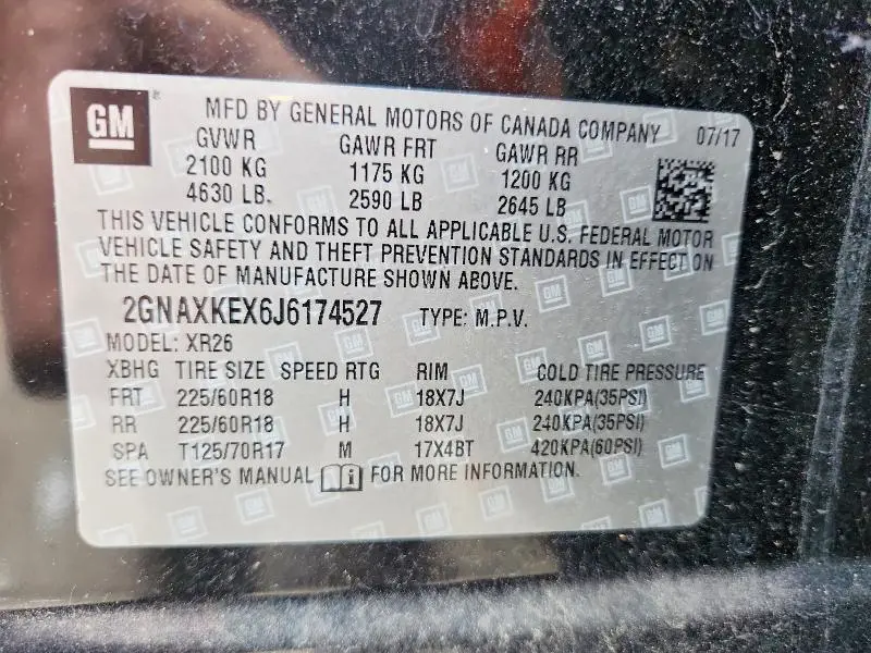 2018 CHEVROLET EQUINOX LT  