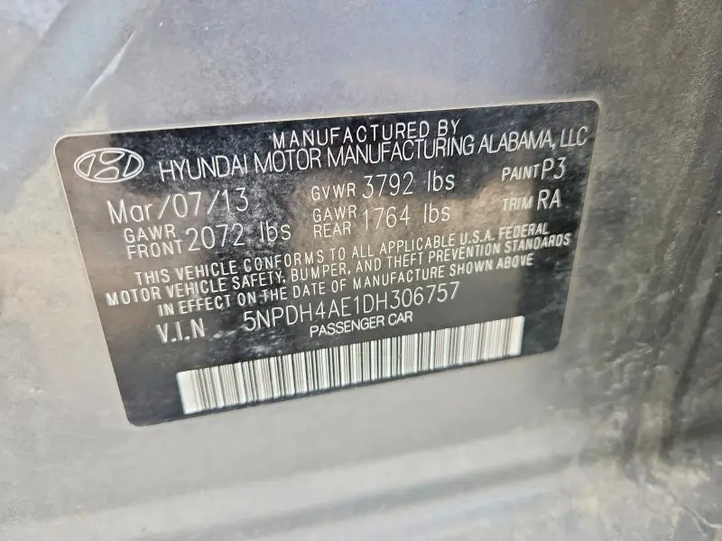 2013 HYUNDAI ELANTRA GLS  