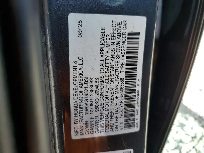 2025 HONDA ACCORD LX  