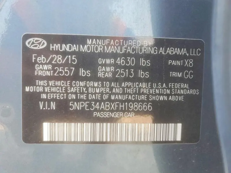 2015 HYUNDAI SONATA LIMITED 2.0T  