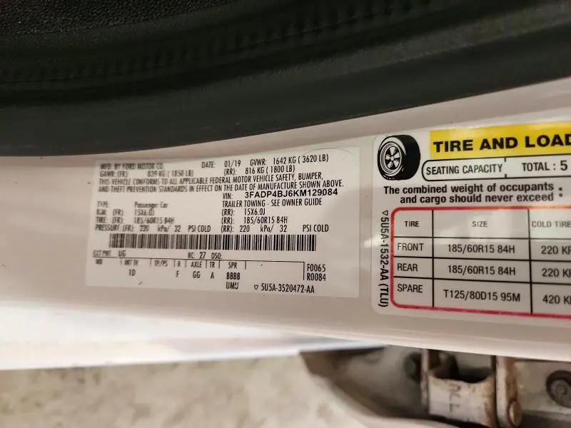 2019 FORD FIESTA SE  