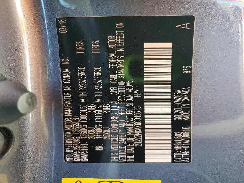 2016 LEXUS RX 350 BASE  
