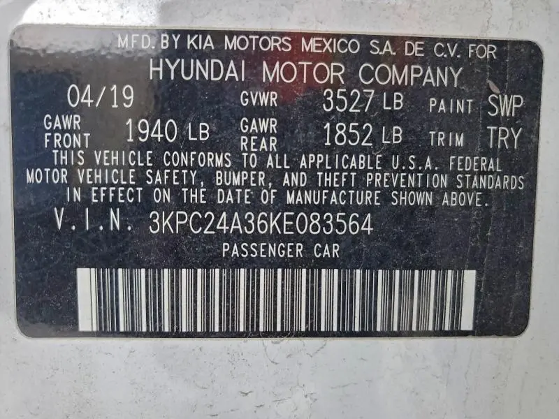 2019 HYUNDAI ACCENT SE  