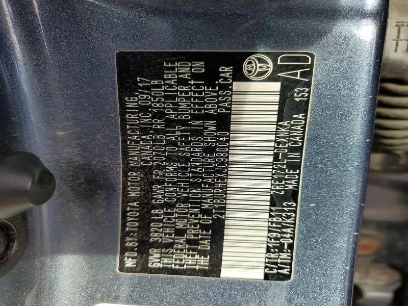 2018 TOYOTA COROLLA LE  