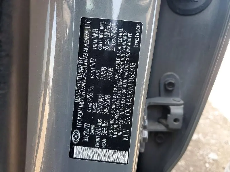 2022 HYUNDAI SANTA CRUZ SEL  