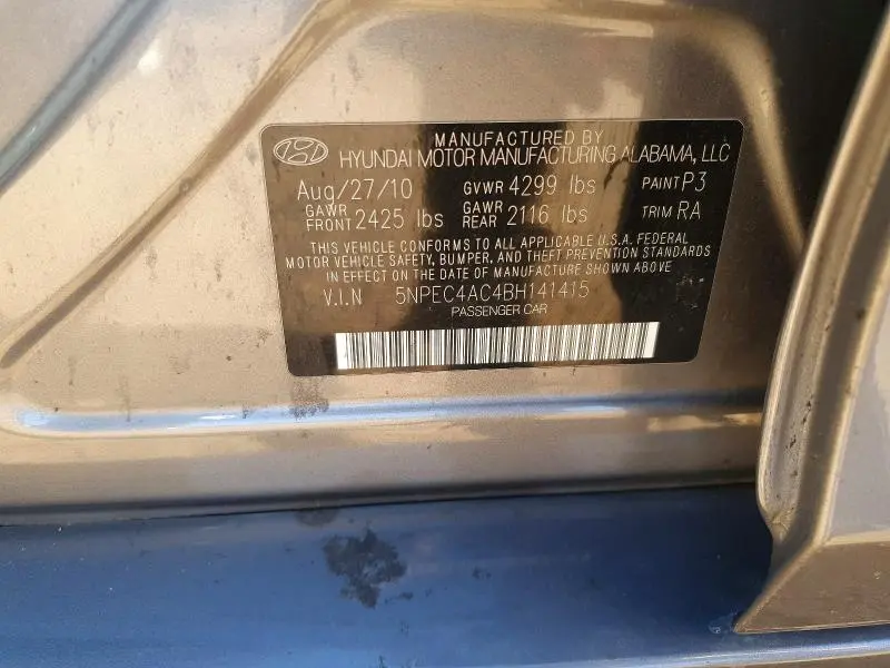 2011 HYUNDAI SONATA LIMITED  