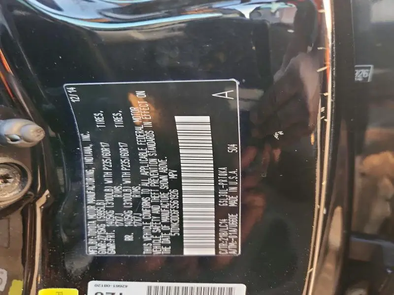 2015 TOYOTA SIENNA XLE 8-PASSENGER  