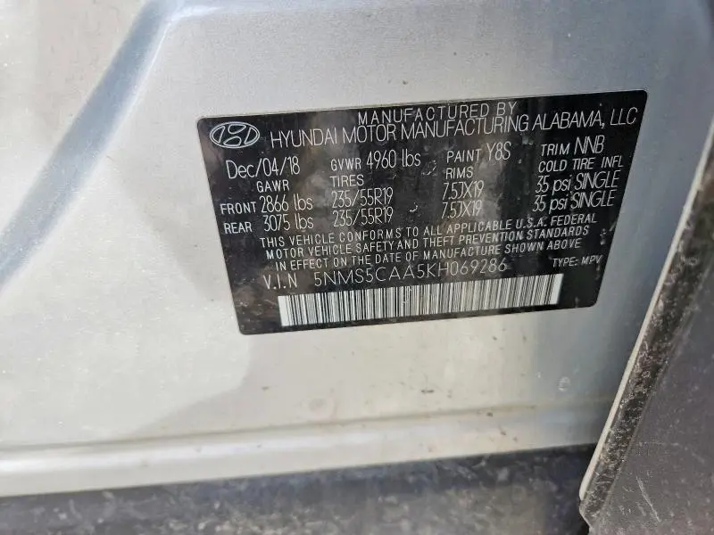 2019 HYUNDAI SANTA FE ULTIMATE 2.0T  