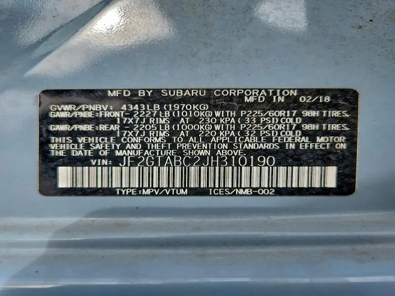 2018 SUBARU CROSSTREK PREMIUM  