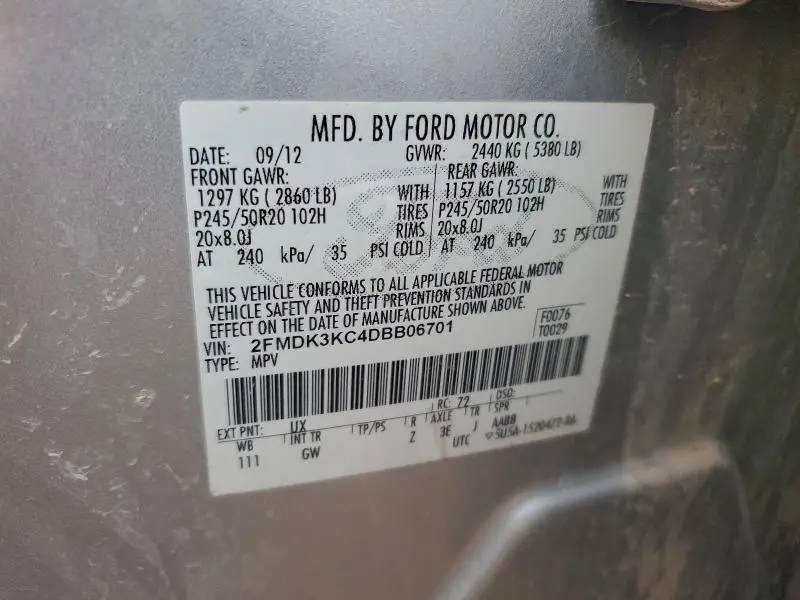2013 FORD EDGE LIMITED  