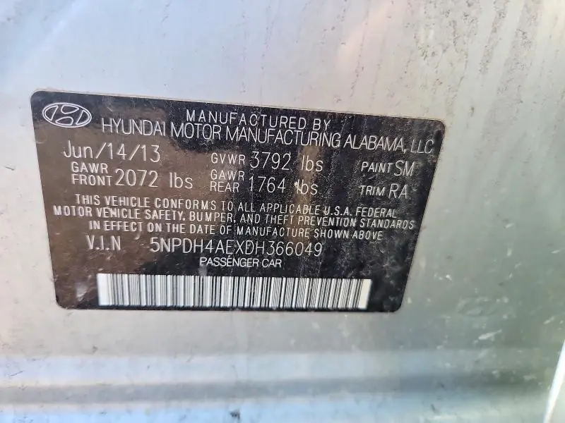 2013 HYUNDAI ELANTRA GLS  