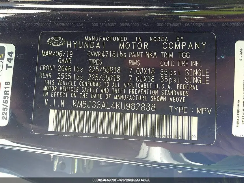 2019 HYUNDAI TUCSON SEL