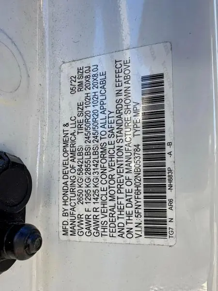 2022 HONDA PILOT ELITE  