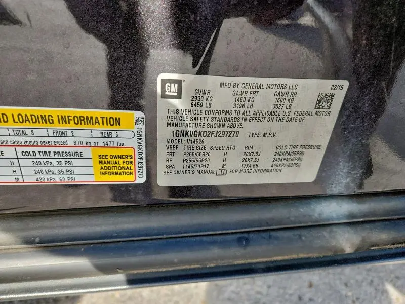 2015 CHEVROLET TRAVERSE LT  