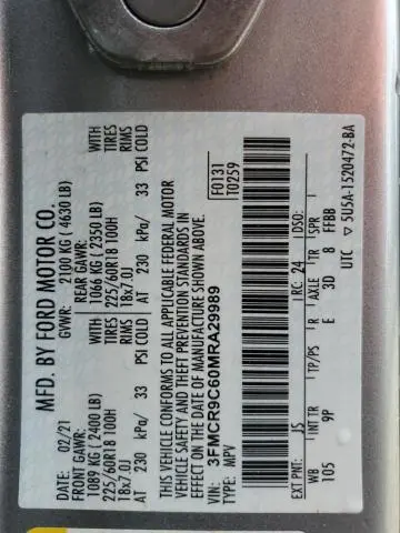 2021 FORD BRONCO SPORT OUTER BANKS  