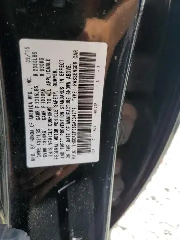 2016 HONDA ACCORD EX  