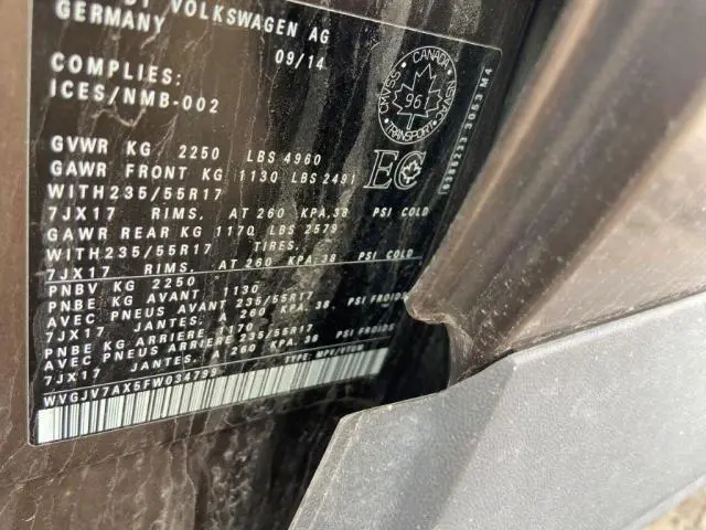 2015 VOLKSWAGEN TIGUAN S  
