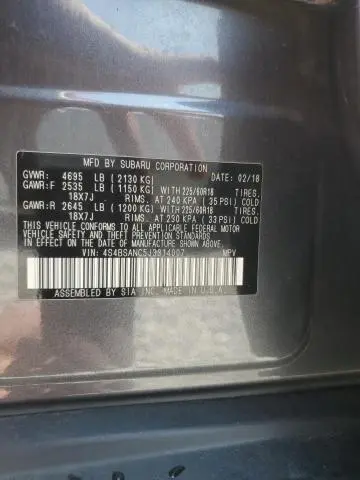 2018 SUBARU OUTBACK 2.5I LIMITED  