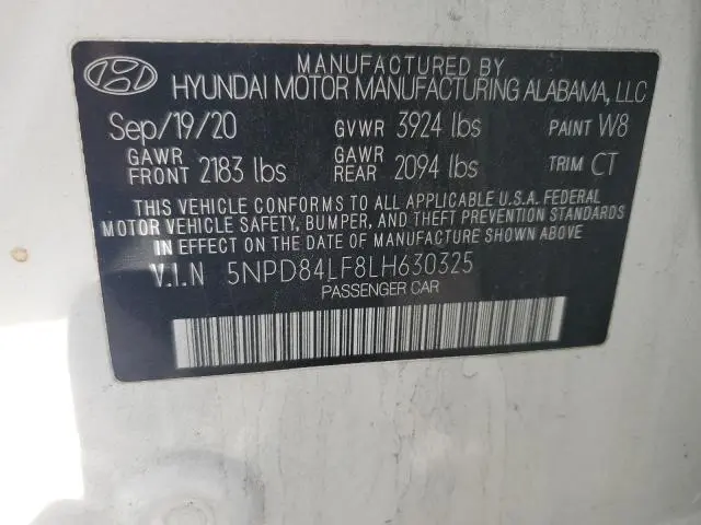 2020 HYUNDAI ELANTRA SEL  