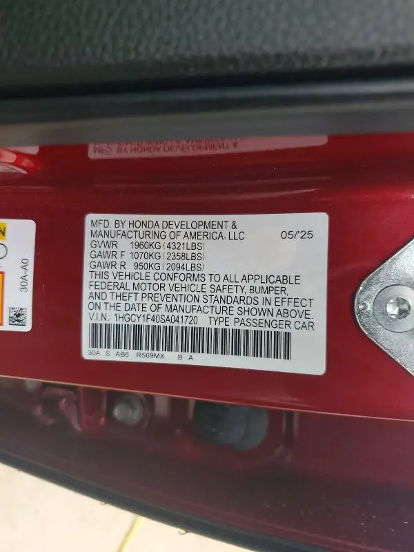 2025 HONDA ACCORD SE  