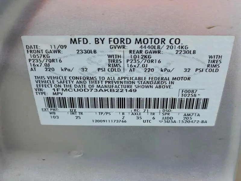 2010 FORD ESCAPE XLT  