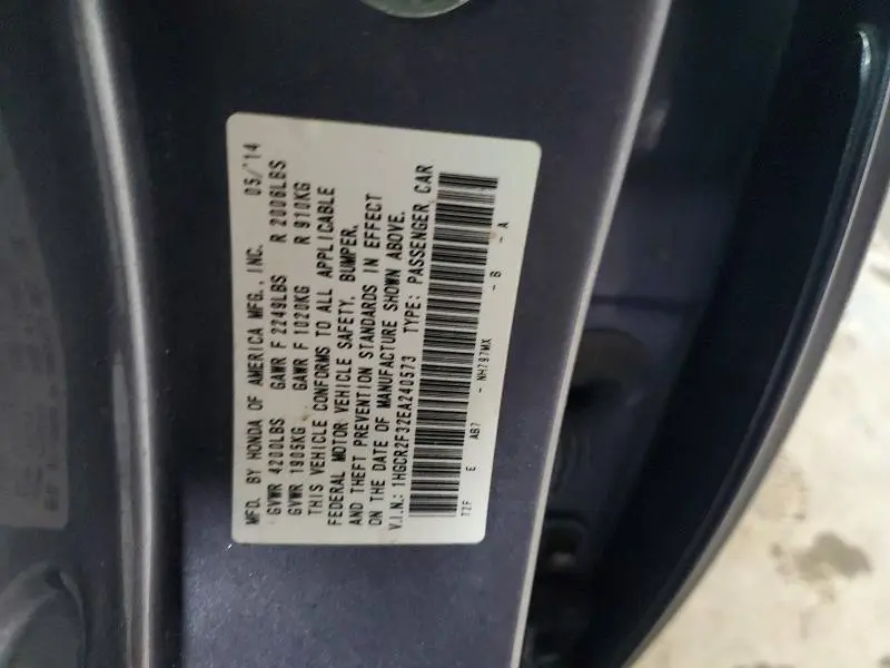 2014 HONDA ACCORD LX  