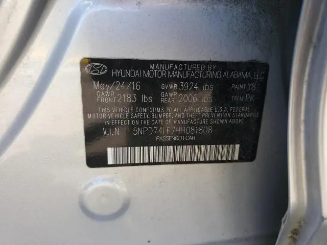 2017 HYUNDAI ELANTRA SE  