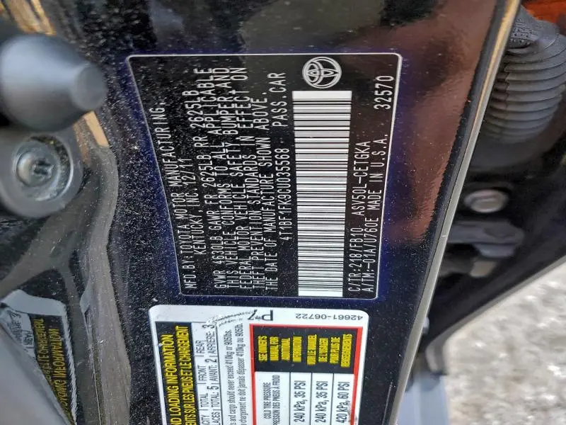 2012 TOYOTA CAMRY BASE  