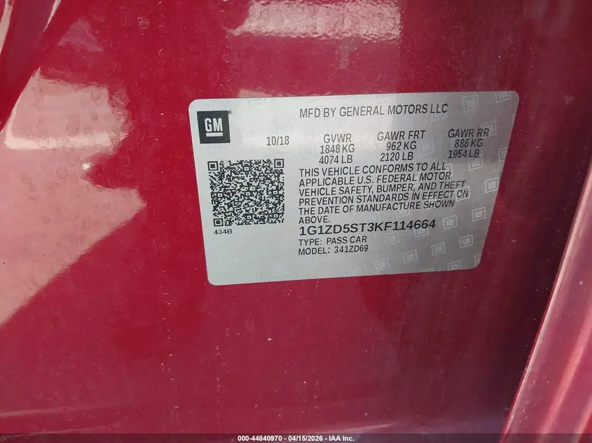 2019 CHEVROLET MALIBU LT
