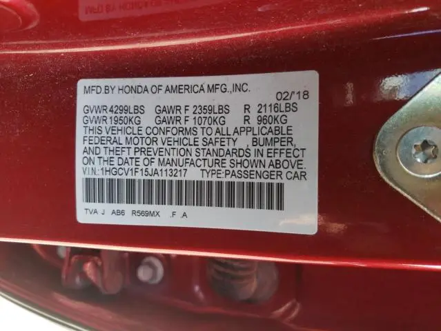 2018 HONDA ACCORD LX  