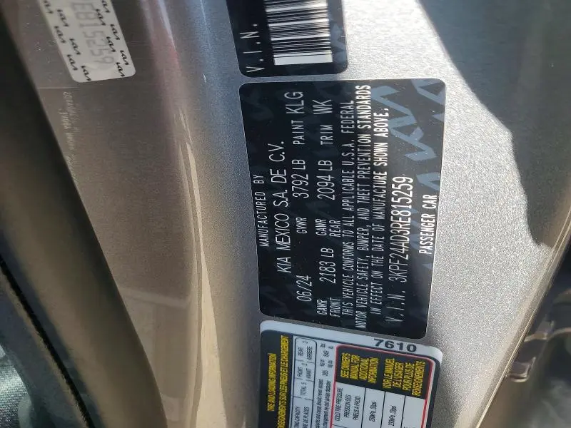 2024 KIA FORTE LXS  