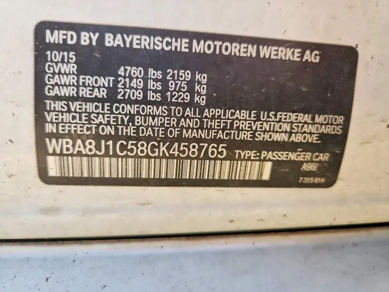 2016 BMW 328 D XDRIVE  